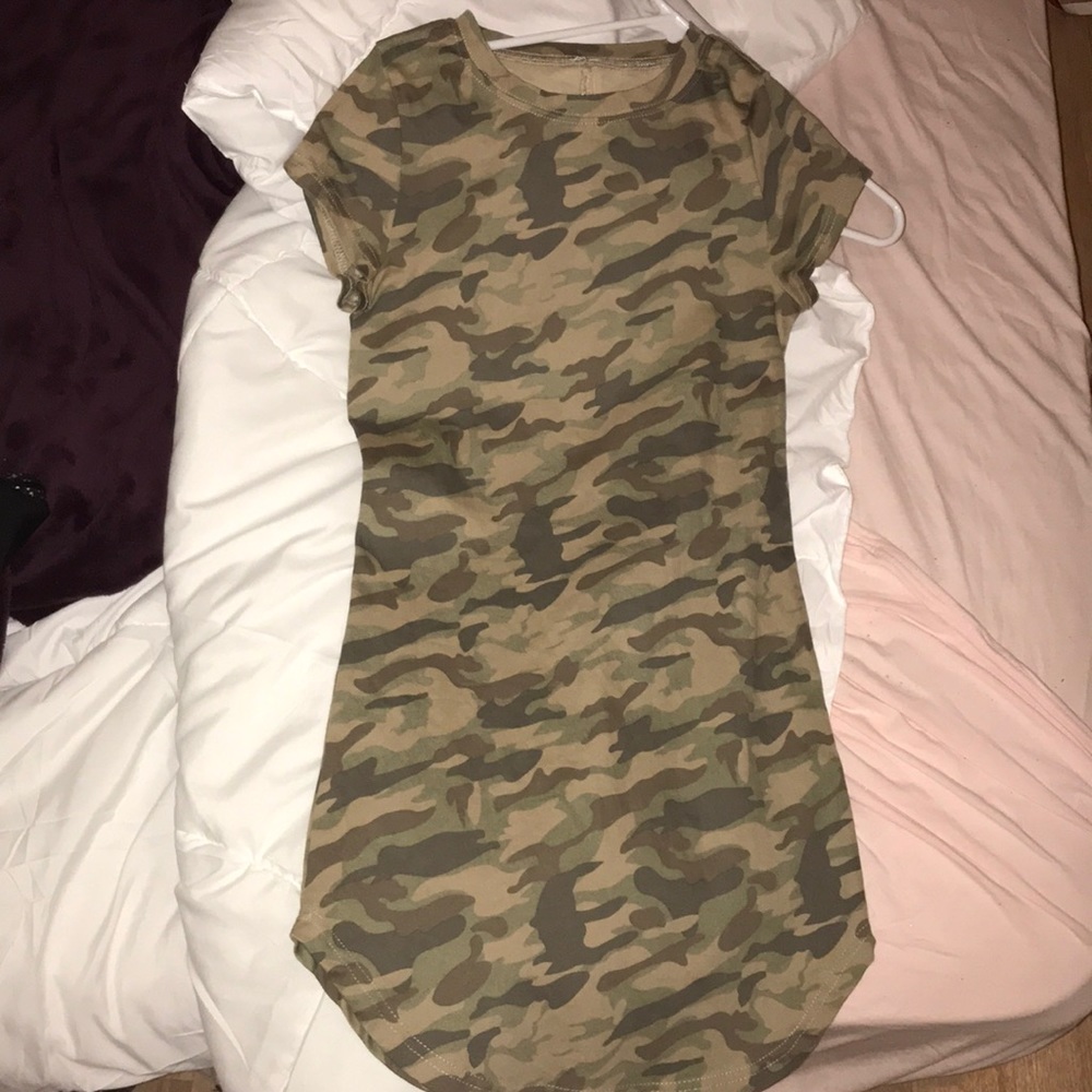 Army print bodycon dress
